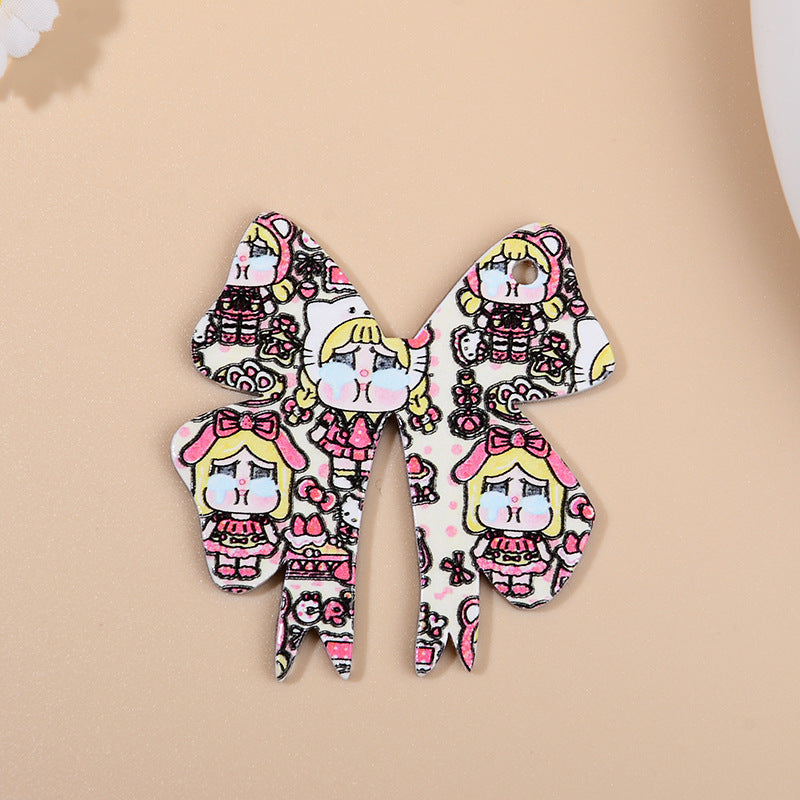 Wholesale 10pcs/ pack bow keychain pendant DIY accessories